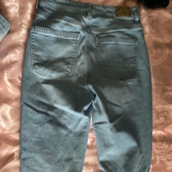 high waist / mom straight blue jeans - Picture 2 of 3
